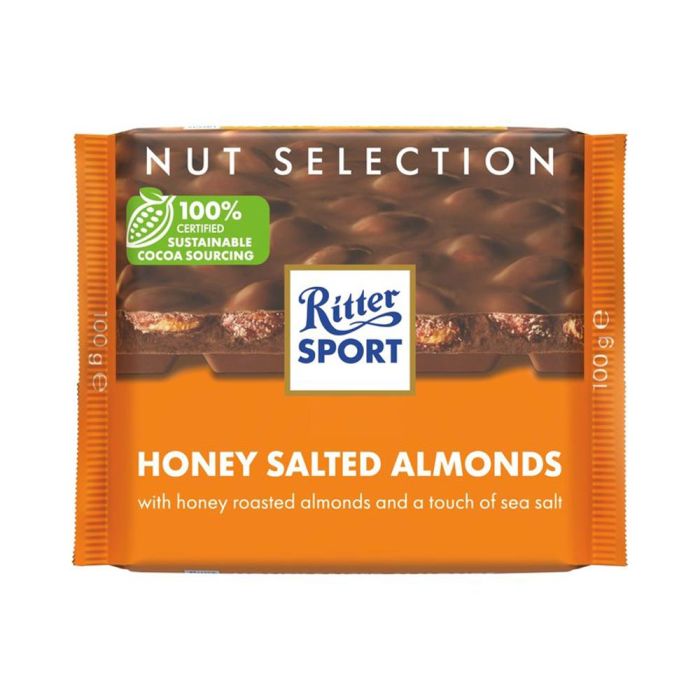 Ritter Sport Nut Perfection Honey Salt Almonds Milk Chocolate [WHOLE CASE]