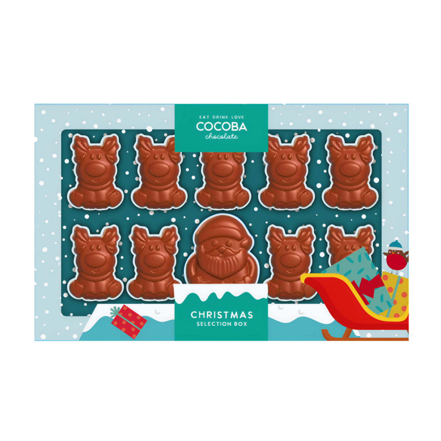 Cocoba Santa & Reindeer Milk Chocolate Bites (150g)
