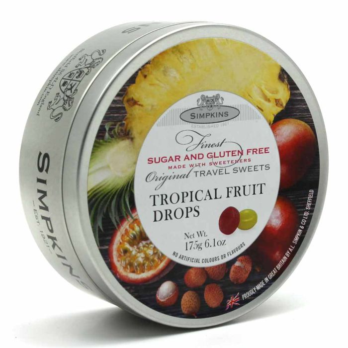 Simpkins Sugar Free & Gluten Free Tropical Fruit Drops [WHOLE CASE]
