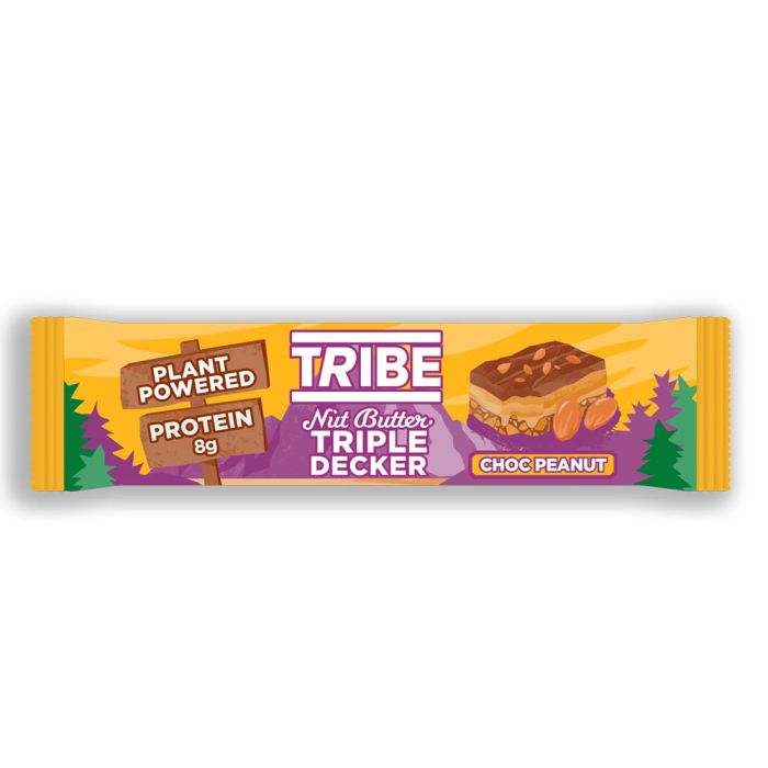 TRIBE Choc Peanut Triple Decker Plant Protein Bar [WHOLE CASE]