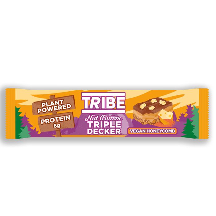 TRIBE Vegan Honeycomb Triple Decker Plant Protein Bar [WHOLE CASE]