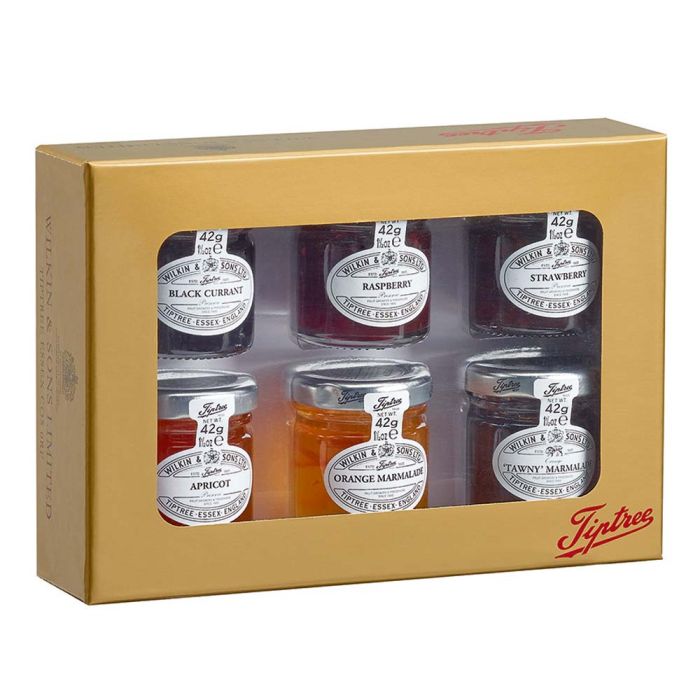 Tiptree Gold Gift Pack (Blackcurrent, Raspberry, Strawberry, Apricot, Orange & Tawny Marmalade) [WHOLE CASE] by Tiptree - The Pop Up Deli