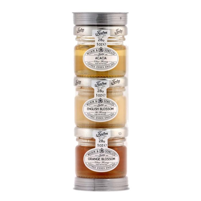Tiptree Three Little Honeys (Acacia Honey, English Blossom Honey & Orange Blossom Honey) [WHOLE CASE] by Tiptree - The Pop Up Deli