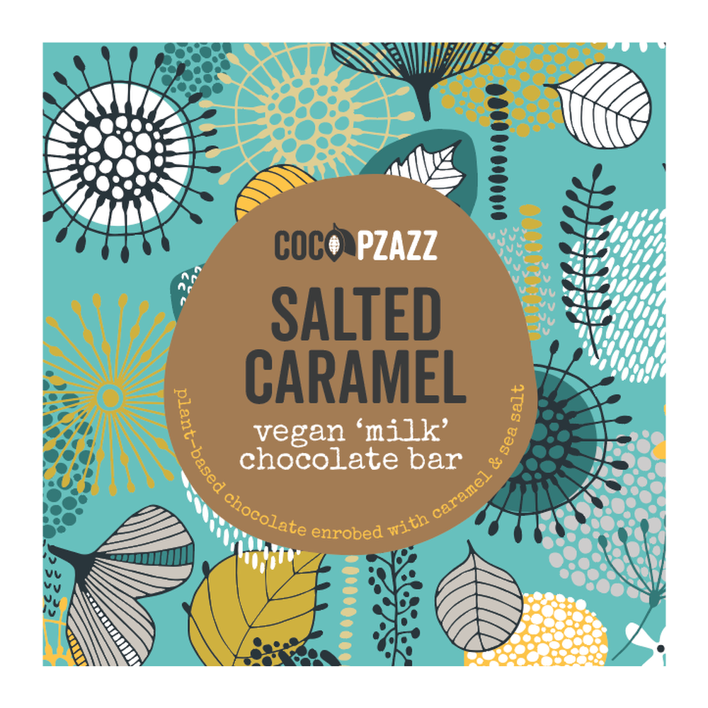 Coco Pzazz Salted Caramel Vegan 'Milk' Chocolate Bar (80g)