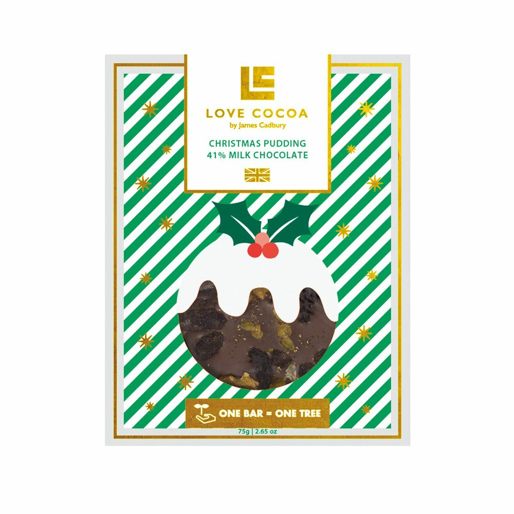 Love Cocoa Christmas Pudding Chocolate Bar (75g) by Love Cocoa - The Pop Up Deli